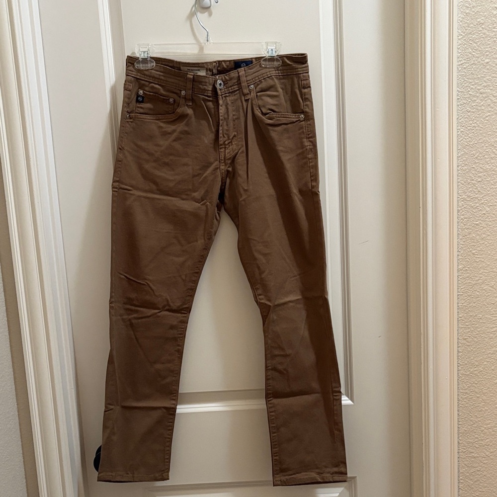 AG Adriano Goldschmied Khaki Slim Fit Matchbox straight leg jeans size 30 25”